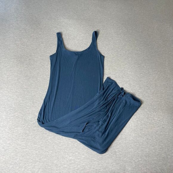 Victoria’s Secret Midnight Sea Blue Ribbed Modal Long Slip Dress - Picture 11 of 12